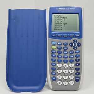 Texas Instruments TI-84 Plus Silver Edition Calculator with Blue Slide Cover